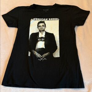 Black American Rebel Graphic Tee Johnny Cash